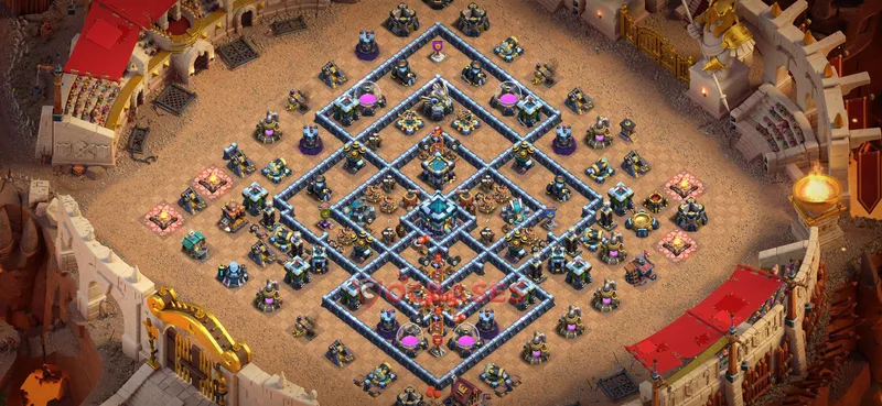 Town Hall 13 Base -war – Layout id: yzhn0 base layout