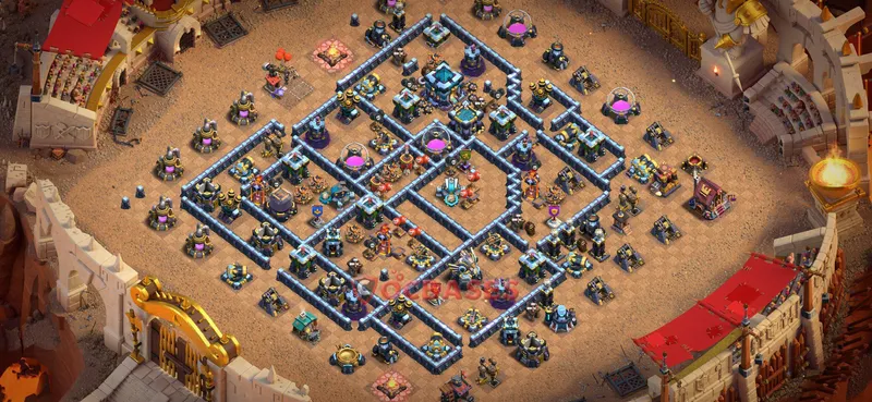 Town Hall 13 Base -war – Layout id: x1qq4 base layout