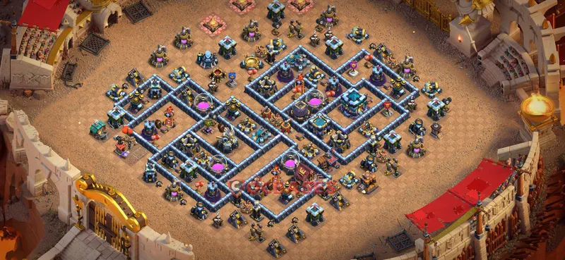 Town Hall 13 Base -war – Layout id: wvugg base layout