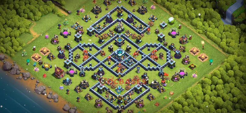 Town Hall 13 Base -trophy – Layout id: lj9lv base layout