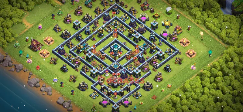 Town Hall 13 Base -trophy – Layout id: 9qnb3 base layout