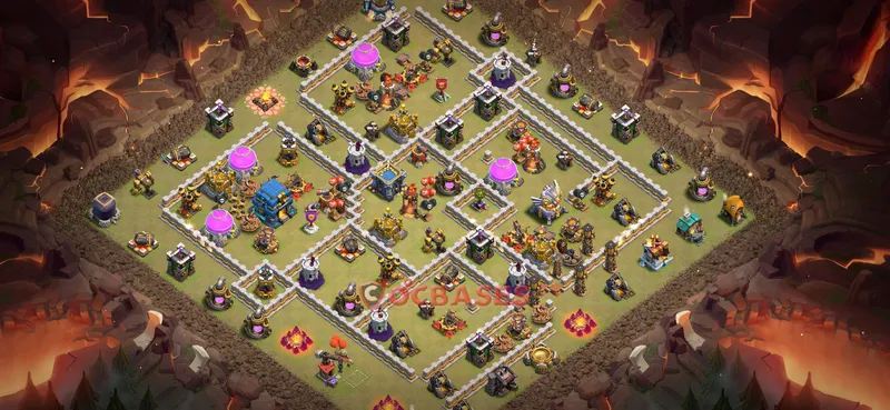 Town Hall 12 Base -war – Layout id: 1fnmp base layout