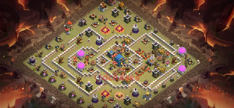 Town Hall 12 Base -war – Layout id: g03r4 base layout
