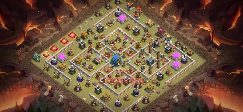 Town Hall 12 Base -war – Layout id: ydrw6 base layout