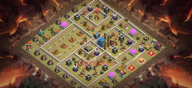 Town Hall 12 Base -war – Layout id: phi3k base layout
