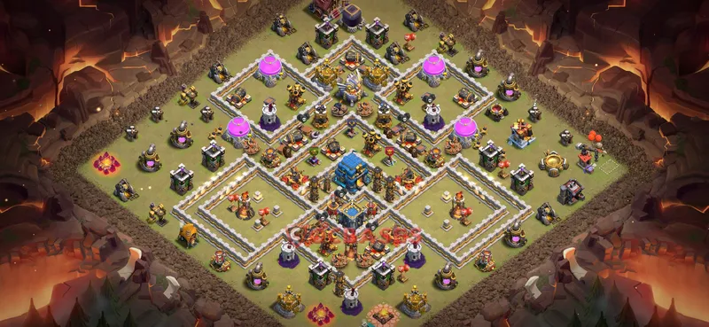 Town Hall 12 Base -war – Layout id: wl8kr base layout