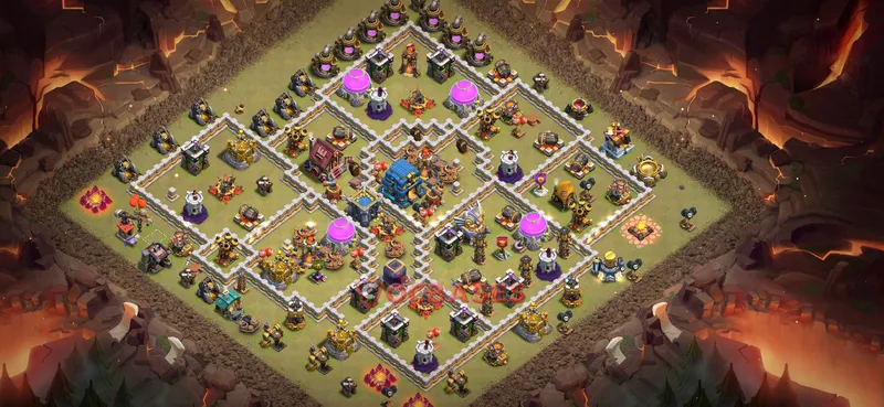 Town Hall 12 Base -war – Layout id: 95omv base layout