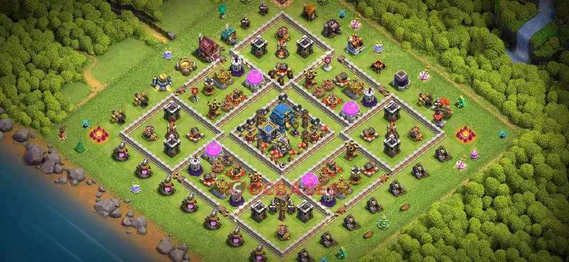Town Hall 12 Base -farming – Layout id: fl9hf base layout