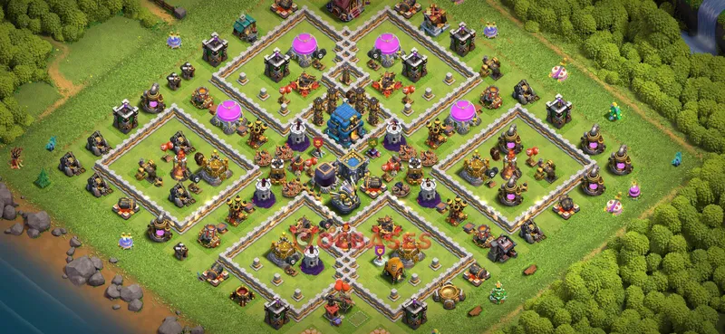 Town Hall 12 Base -farming – Layout id: 9lx90 base layout