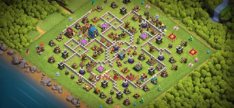 Town Hall 12 Base -farming – Layout id: w2aao base layout