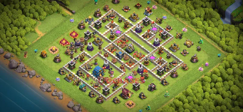 Town Hall 12 Base -trophy – Layout id: z6cy5 base layout