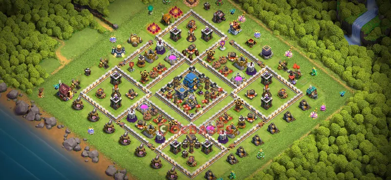 Town Hall 12 Base -trophy – Layout id: 7qf9f base layout