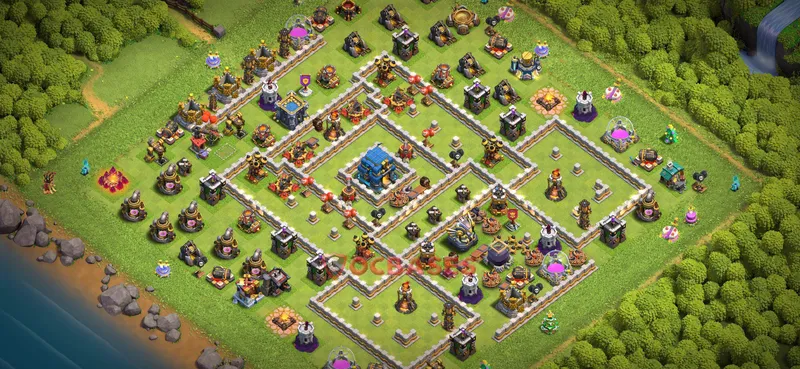 Town Hall 12 Base -trophy – Layout id: zzp3j base layout