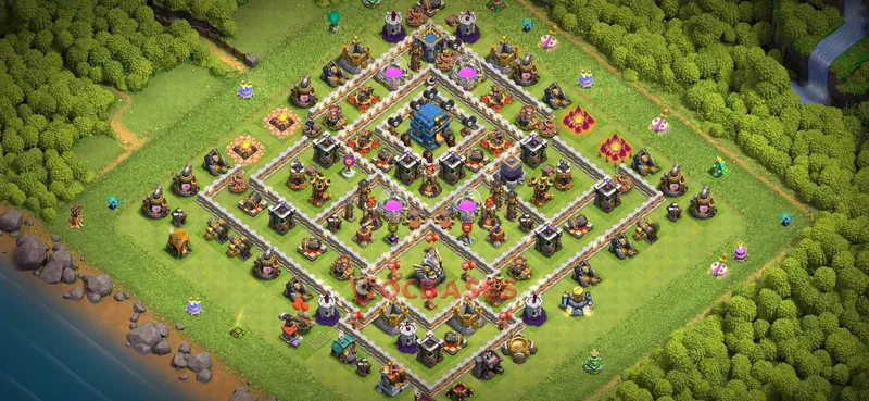 Town Hall 12 Base -farming – Layout id: qt9vh base layout