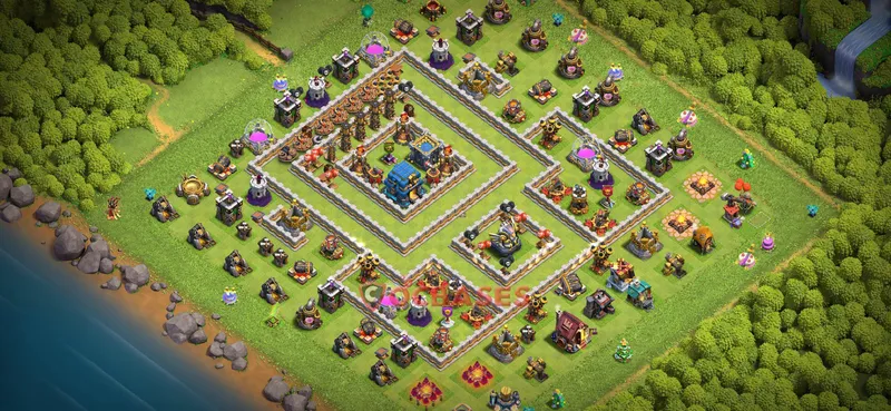Town Hall 12 Base -trophy – Layout id: hiunt base layout