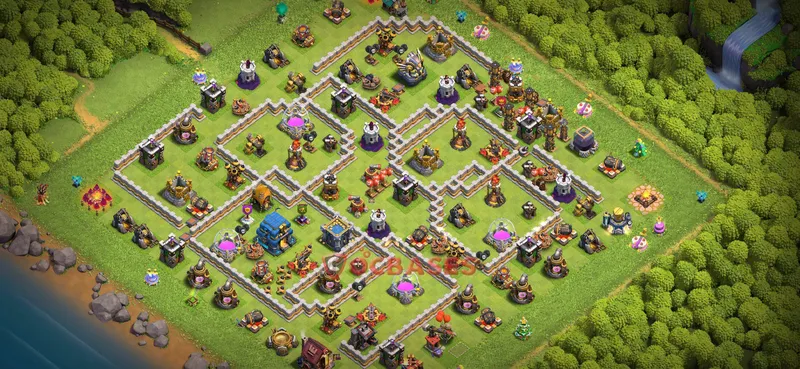 Town Hall 12 Base -trophy – Layout id: 0ufrb base layout
