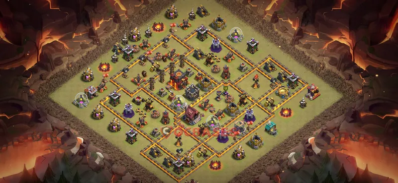 Town Hall 10 Base -war – Layout id: tivby base layout