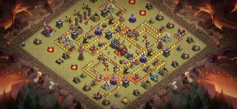 Town Hall 10 Base -war – Layout id: xqae3 base layout