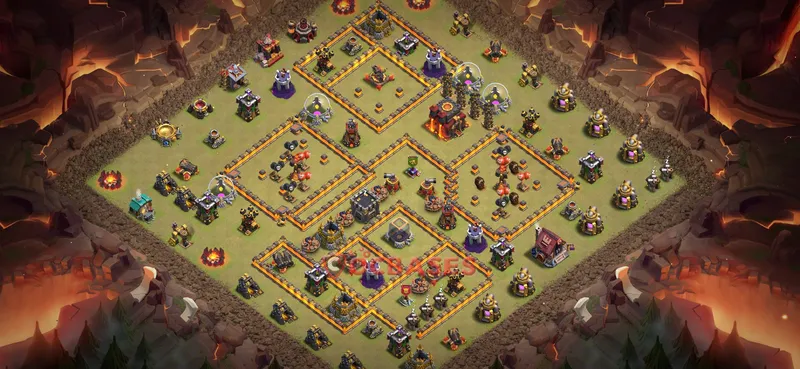 Town Hall 10 Base -war – Layout id: dxawa base layout