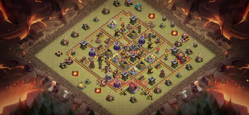 Town Hall 10 Base -war – Layout id: fwfdm base layout