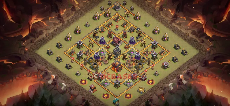 Town Hall 10 Base -war – Layout id: gybw6 base layout