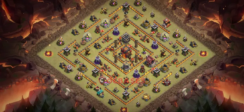 Town Hall 10 Base -war – Layout id: um47f base layout