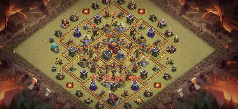 Town Hall 10 Base -war – Layout id: t73o3 base layout
