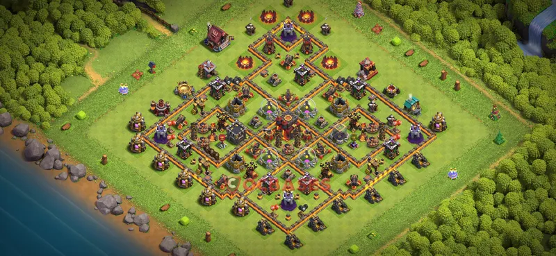 Town Hall 10 Base -farming – Layout id: tld2z base layout