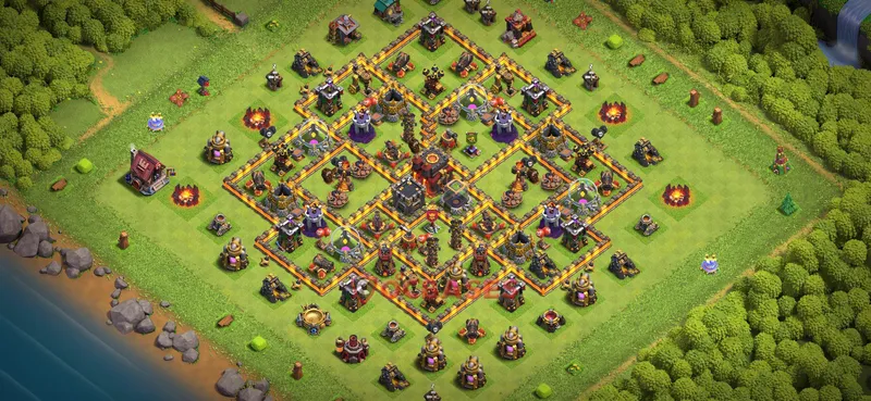 Town Hall 10 Base -farming – Layout id: fvbef base layout