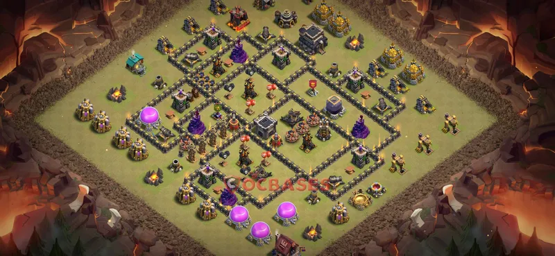 Town Hall 9 Base -war – Layout id: uph8p base layout
