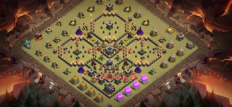 Town Hall 9 Base -war – Layout id: 205ce base layout