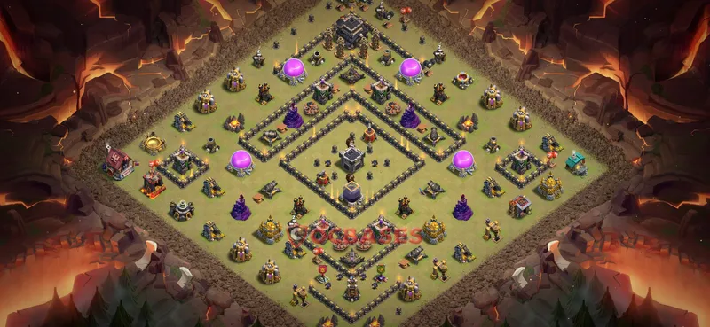 Town Hall 9 Base -war – Layout id: foe33 base layout