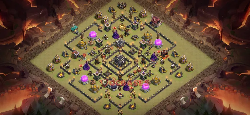 Town Hall 9 Base -war – Layout id: gqkia base layout