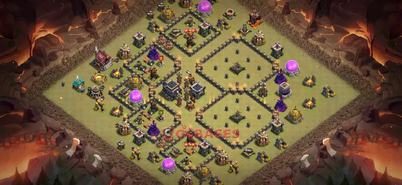 Town Hall 9 Base -war – Layout id: gtffs base layout