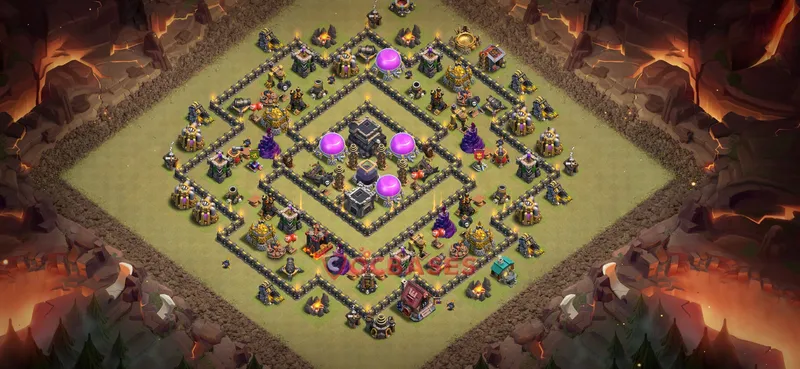 Town Hall 9 Base -war – Layout id: xwbiv base layout