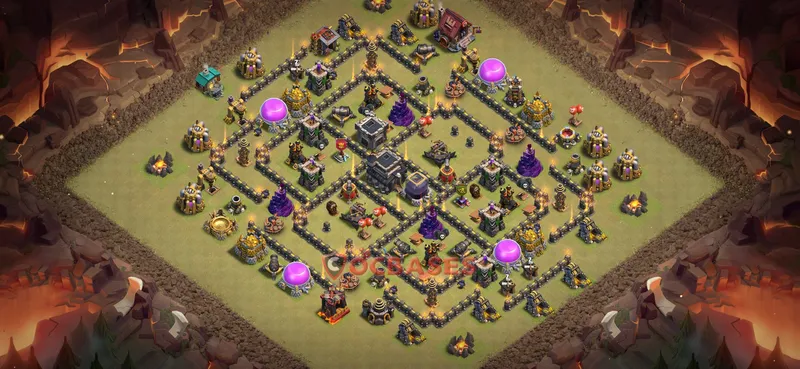 Town Hall 9 Base -war – Layout id: 609m9 base layout