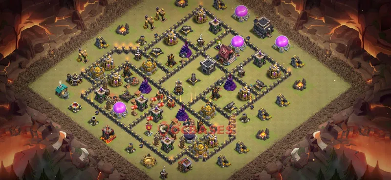 Town Hall 9 Base -war – Layout id: igfph base layout