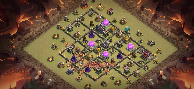 Town Hall 9 Base -war – Layout id: 9angh base layout