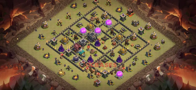 Town Hall 9 Base -war – Layout id: rrlfb base layout