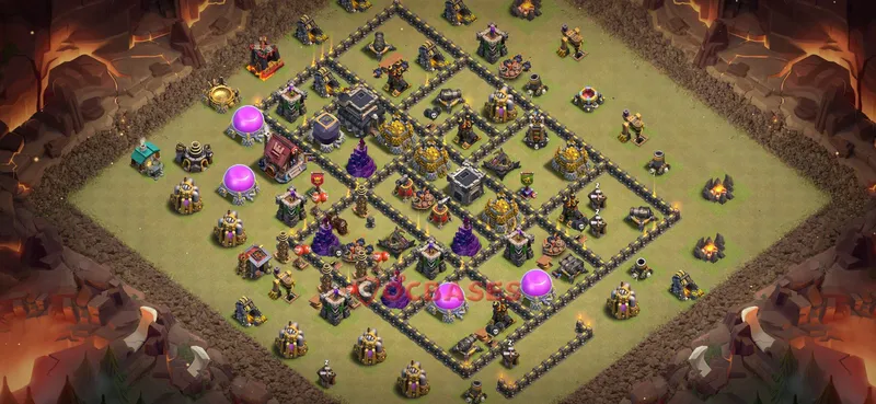 Town Hall 9 Base -war – Layout id: 37vb6 base layout