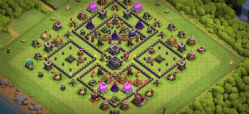 Town Hall 9 Base -farming – Layout id: ilufn base layout