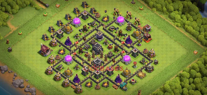 Town Hall 9 Base -farming – Layout id: le20r base layout