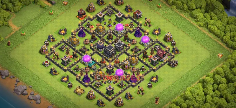 Town Hall 9 Base -farming – Layout id: m760f base layout