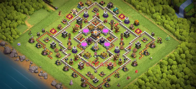 Town Hall 11 Base -trophy – Layout id: pqjqq base layout
