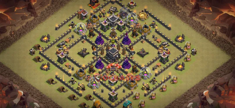 Town Hall 9 Base -war – Layout id: ovsdl base layout, image 2
