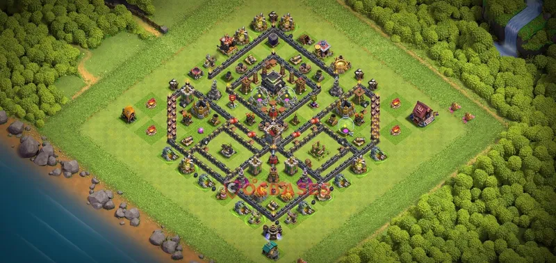 Town Hall 9 Base -war – Layout id: tknp1 base layout, image 2