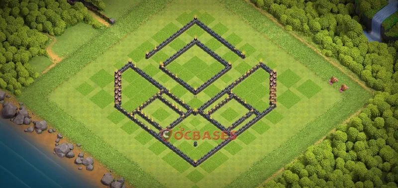 Town Hall 9 Base -war – Layout id: tknp1 base layout, image 1