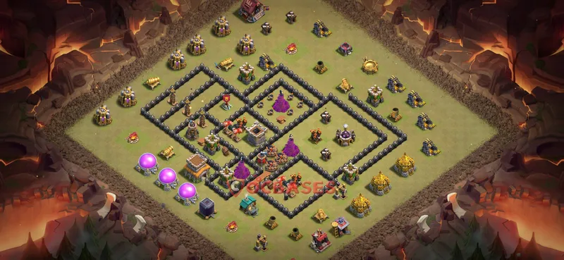 Town Hall 8 Base -war – Layout id: rfxqg base layout