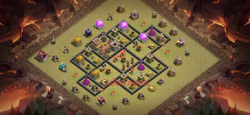 Town Hall 8 Base -war – Layout id: vwii8 base layout