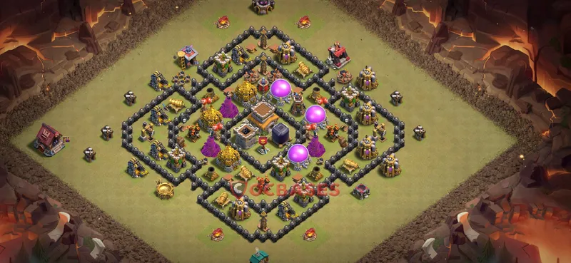 Town Hall 8 Base -war – Layout id: io84i base layout